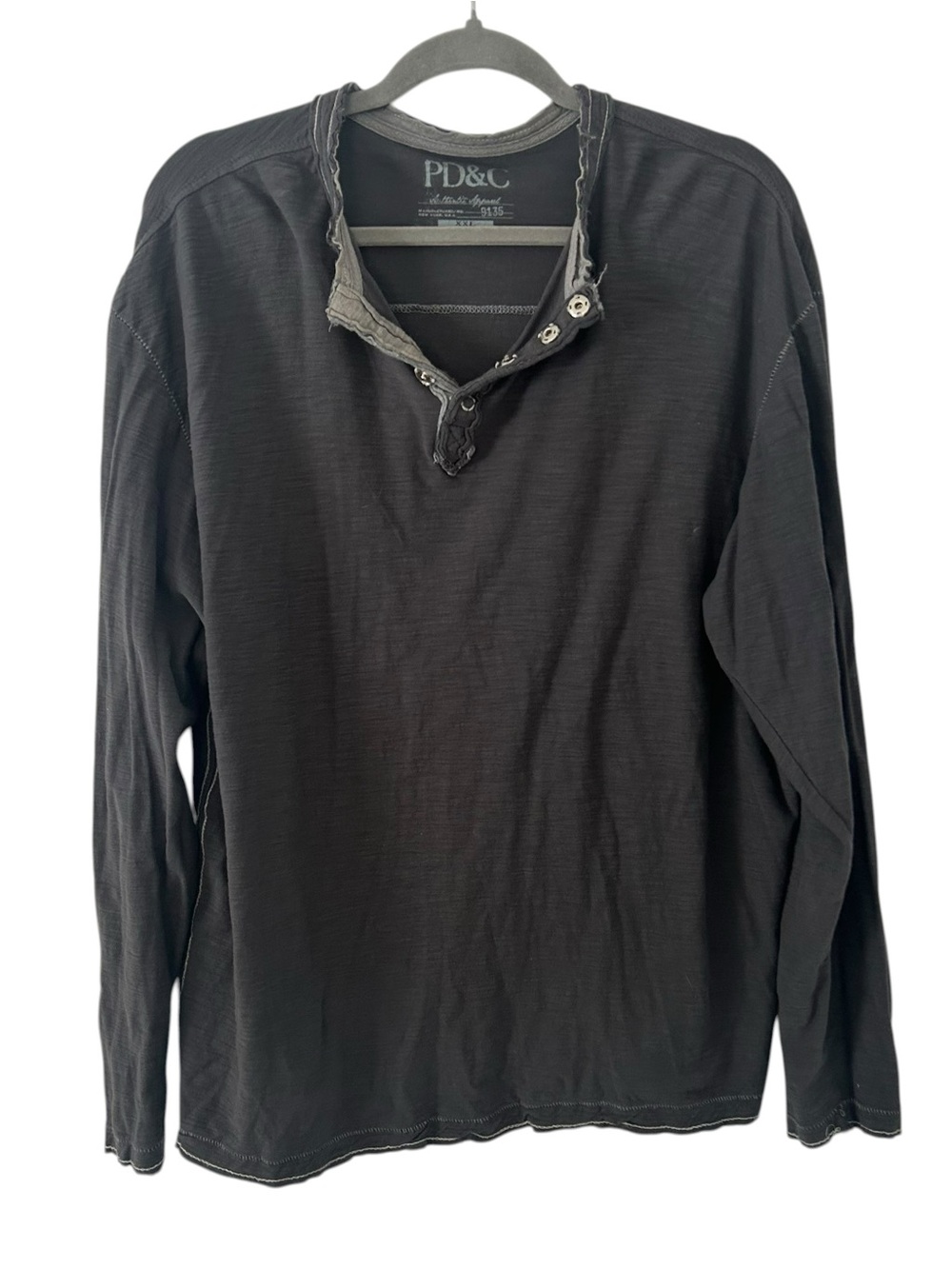 Charcoal Gray PD&C Long Sleeve Top Shirt Casual Style Women’s Size XXL Fit